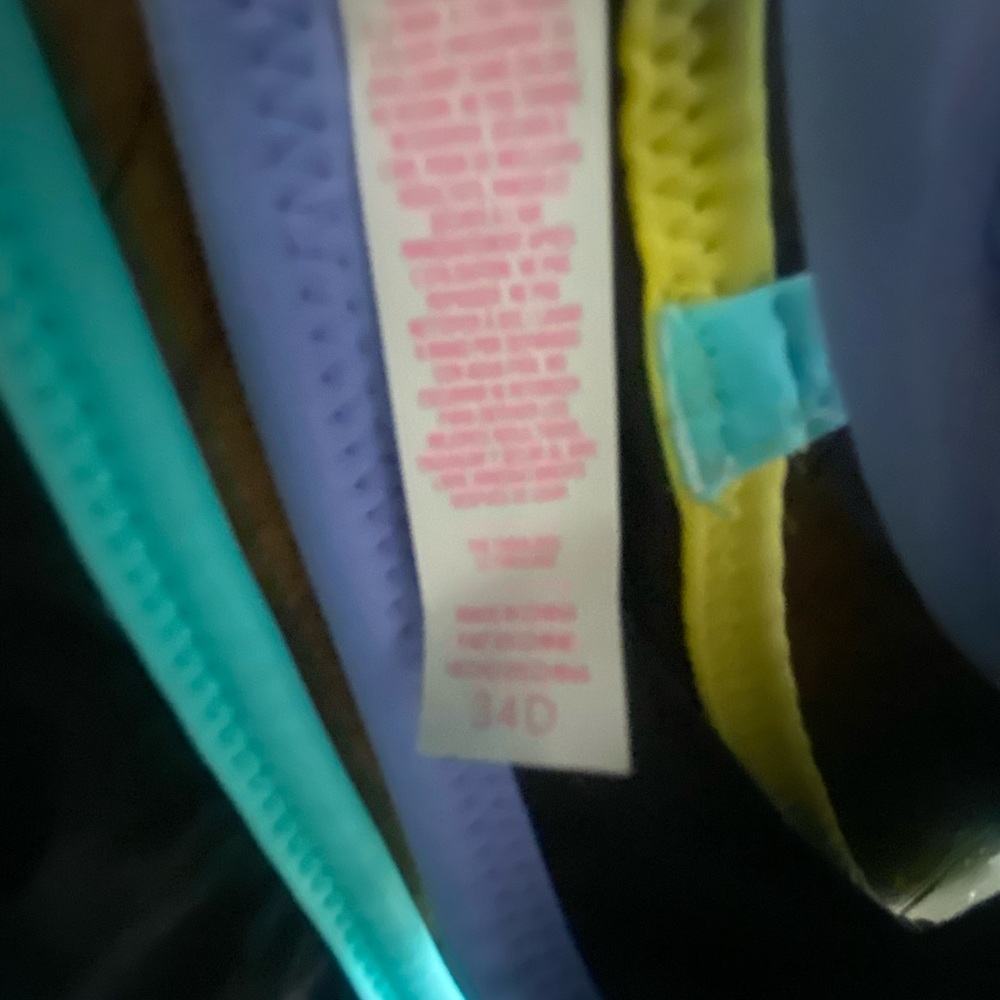 Victoria's Secret Black Bikini with Yellow, Aqua & Lavender Trim - Picture 5 of 6